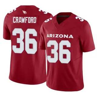Arizona Cardinals Men's Kitan Crawford Limited Cardinal Vapor F.U.S.E. Jersey