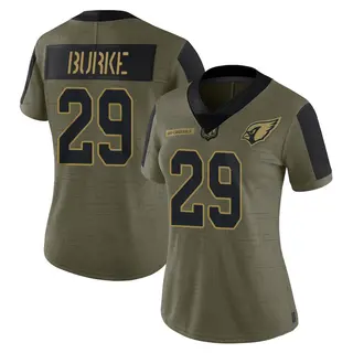 Arizona Cardinals Women's Denzel Burke Limited 2021 Salute To Service Jersey - Olive