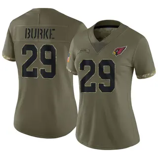 Arizona Cardinals Women's Denzel Burke Limited 2022 Salute To Service Jersey - Olive