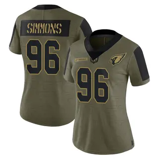 Arizona Cardinals Women's Elijah Simmons Limited 2021 Salute To Service Jersey - Olive