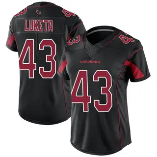 Arizona Cardinals Women's Jesse Luketa Limited Color Rush Jersey - Black