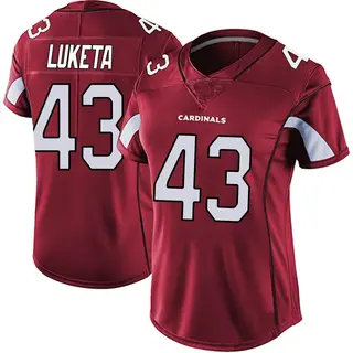 Arizona Cardinals Women's Jesse Luketa Limited Vapor Team Color Untouchable Jersey - Red