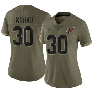 Arizona Cardinals Women's Keaontay Ingram Limited 2022 Salute To Service Jersey - Olive