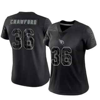 Arizona Cardinals Women's Kitan Crawford Limited Reflective Jersey - Black