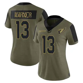 Arizona Cardinals Women's Kurt Warner Limited 2021 Salute To Service Jersey - Olive