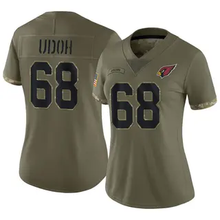 Arizona Cardinals Women's Olisaemeka Udoh Limited 2022 Salute To Service Jersey - Olive