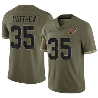 Arizona Cardinals Youth Christian Matthew Limited 2022 Salute To Service Jersey - Olive