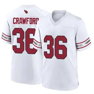Arizona Cardinals Youth Kitan Crawford Game Jersey - White