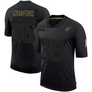 Arizona Cardinals Youth Kitan Crawford Limited 2020 Salute To Service Jersey - Black