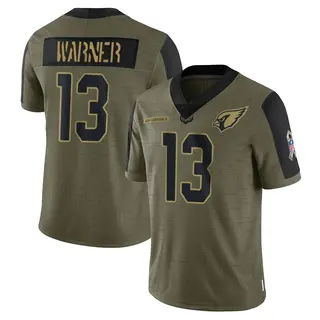 Arizona Cardinals Youth Kurt Warner Limited 2021 Salute To Service Jersey - Olive